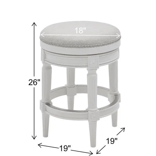 Alt view image 3 of 7 - 26in. Wood Backless Counter-Height Swivel Barstool, 1PC
