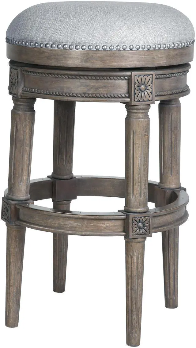 Main image of 31"H Backless Swivel Bar Stool, Weathered Gray, 1PC