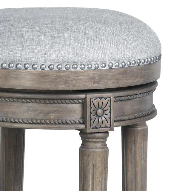 Alt view image 5 of 6 - 26"H Counter-Height Backless Swivel Bar Stool, Weathered Gray, 1PC