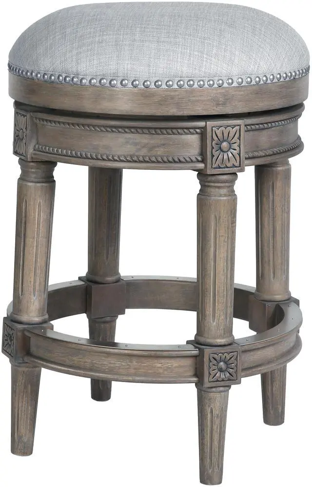 Main image of 26"H Counter-Height Backless Swivel Bar Stool, Weathered Gray, 1PC