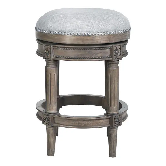 Alt view image 6 of 6 - 26"H Counter-Height Backless Swivel Bar Stool, Weathered Gray, 1PC