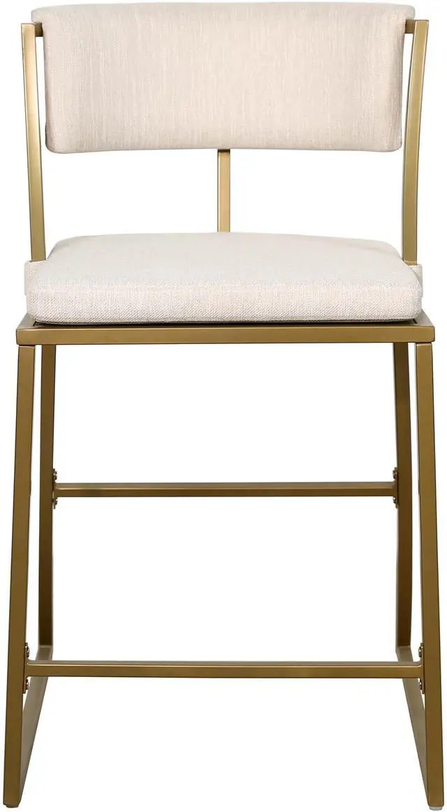 Main image of 25" Counter-Height Metal Bar Stool with Back, Antique Brass, 1PC