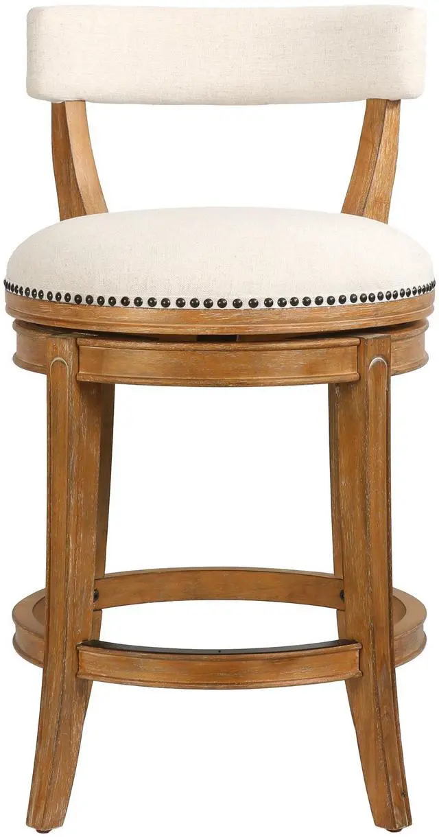 Main image of 26" Counter-Height Bar Stool, Pecan Finish with Linen Fabric Seat and Back, 1PC