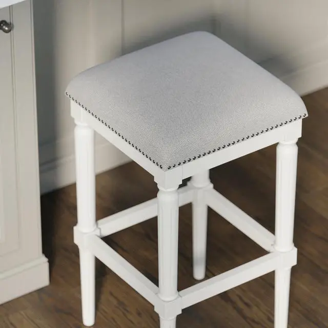 Alt view image 5 of 7 - 31"H Square Bar Stool, White, 1PC