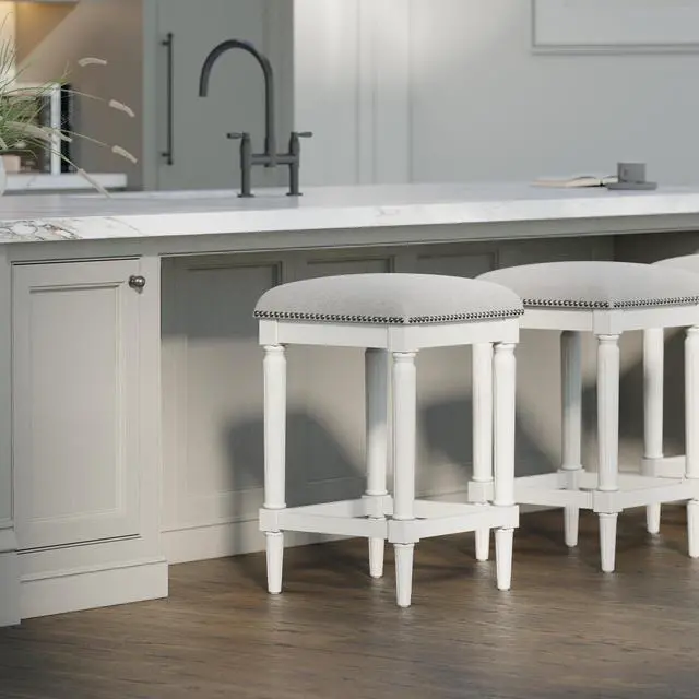 Alt view image 2 of 7 - 27"H Square Counter Stool, White, 1PC