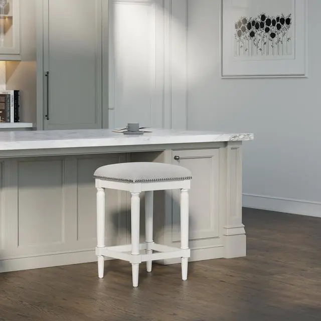 Alt view image 4 of 7 - 27"H Square Counter Stool, White, 1PC