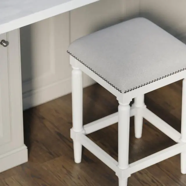 Alt view image 5 of 7 - 27"H Square Counter Stool, White, 1PC