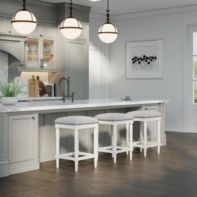 Alt view image 7 of 7 - 27"H Square Counter Stool, White, 1PC
