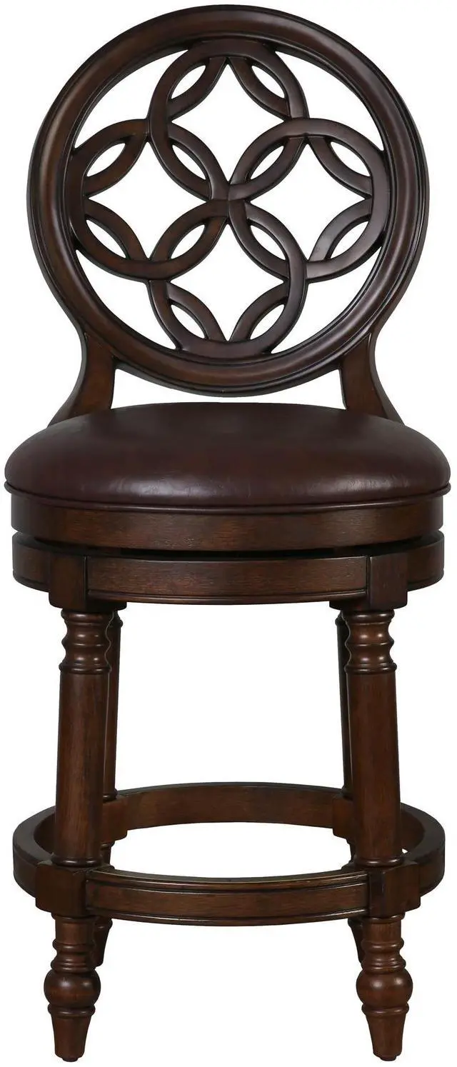 Main image of 26" Wood Counter-Height Bar Stool with Back and Swivel Upholstered Seat, 1PC