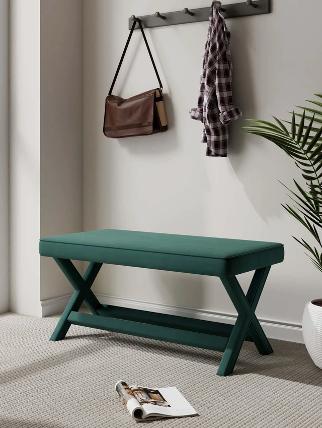 Alt view image 2 of 7 - Accent Bench in Forest Green