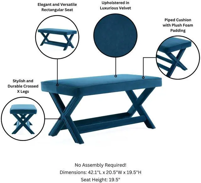 Alt view image 4 of 7 - Accent Bench in Blue