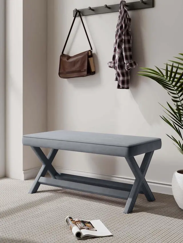 Alt view image 2 of 7 - Accent Bench in Gray
