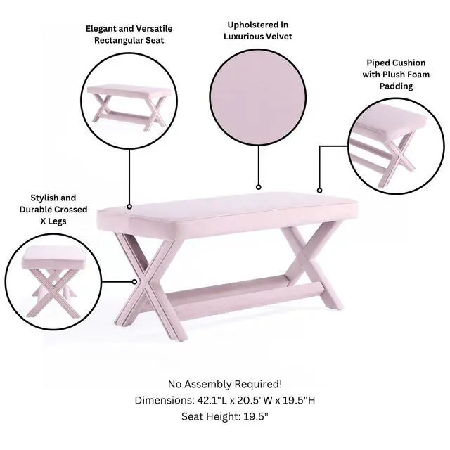 Alt view image 4 of 7 - Accent Bench in Pink