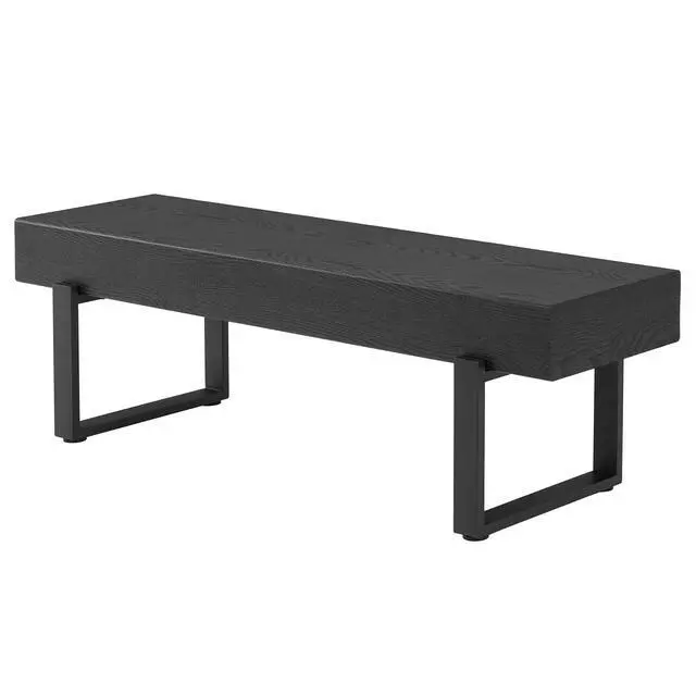 Alt view image 7 of 7 - 59" Wood Bench for Bedroom End of Bed, Farmhouse Indoor Kitchen Table Benches,Versatile Modern Shoe Bench for Entryway, Black