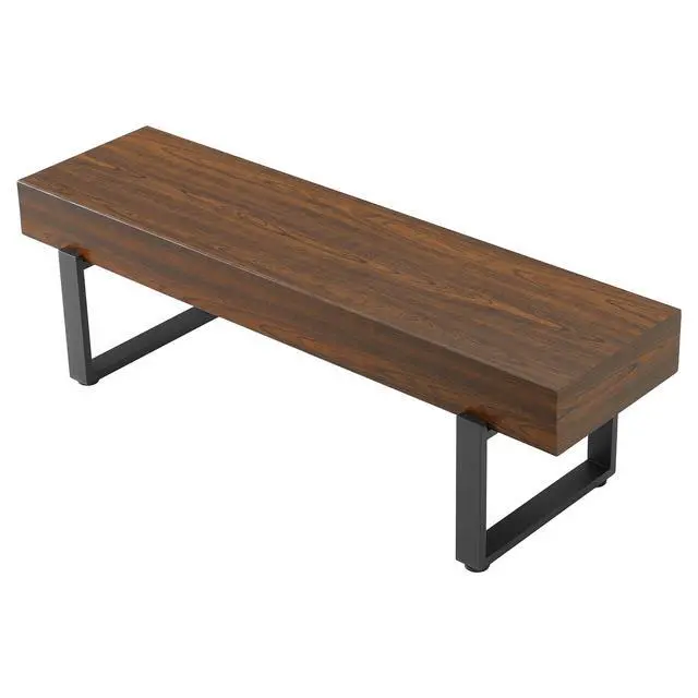 Alt view image 7 of 7 - 59" Wood Bench for Bedroom End of Bed, Farmhouse Indoor Kitchen Table Benches,Versatile Modern Shoe Bench for Entryway, Espresso