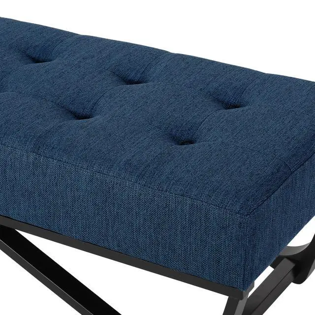 Alt view image 7 of 7 - Navy blue Ottoman