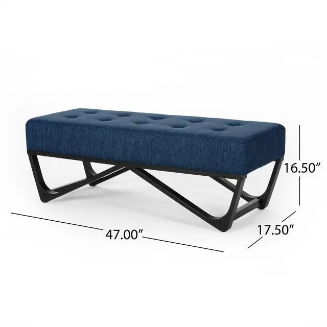 Alt view image 4 of 7 - Navy blue Ottoman