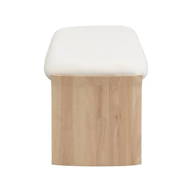 Alt view image 6 of 7 - 51.5 Inch Beige Rubber Wood Footstool For Bedroom and Living Room