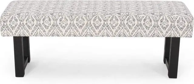 Alt view image 6 of 7 - Ashford Boho Fabric Bench Great Deal Furniture Boho Fabric Bench, Black Print