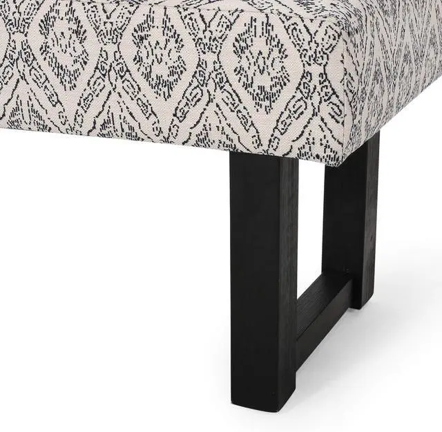 Alt view image 3 of 7 - Ashford Boho Fabric Bench Great Deal Furniture Boho Fabric Bench, Black Print