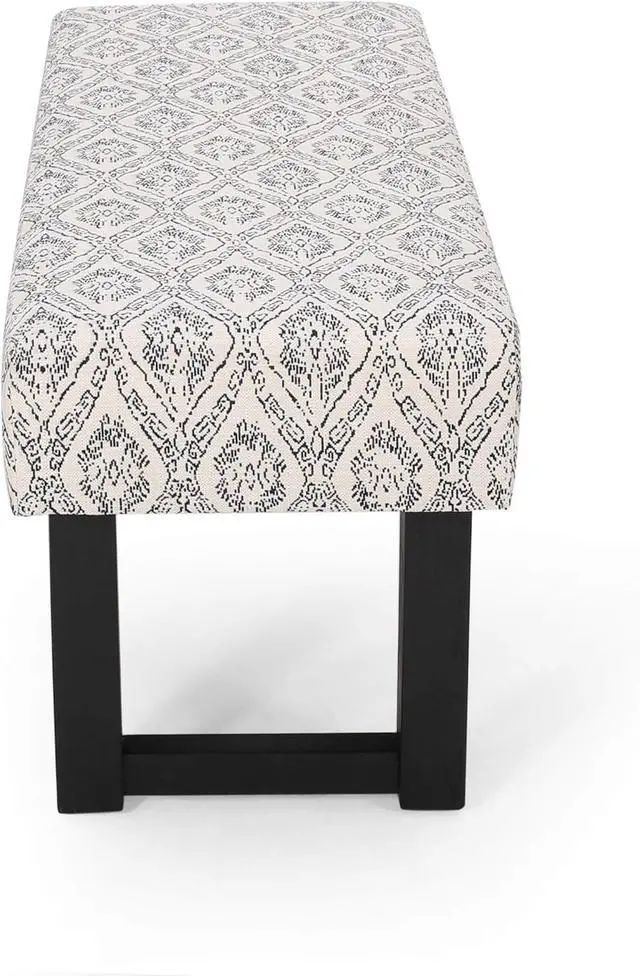 Alt view image 7 of 7 - Ashford Boho Fabric Bench Great Deal Furniture Boho Fabric Bench, Black Print