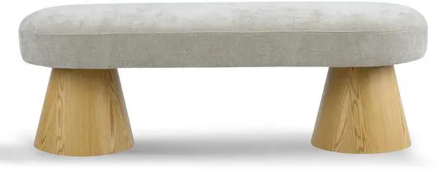 Main image of Dining Bench for Dining Room, Upholstered Bedroom End of Bed Entryway Bench Chenille Ottoman for Living Room, Oatmeal, 300 LBS Weight Capacity