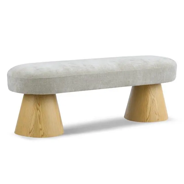 Alt view image 6 of 7 - Dining Bench for Dining Room, Upholstered Bedroom End of Bed Entryway Bench Chenille Ottoman for Living Room, Oatmeal, 300 LBS Weight Capacity