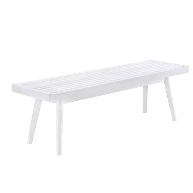 Alt view image 3 of 5 - Larwich White Solid Wood Slatted Bench