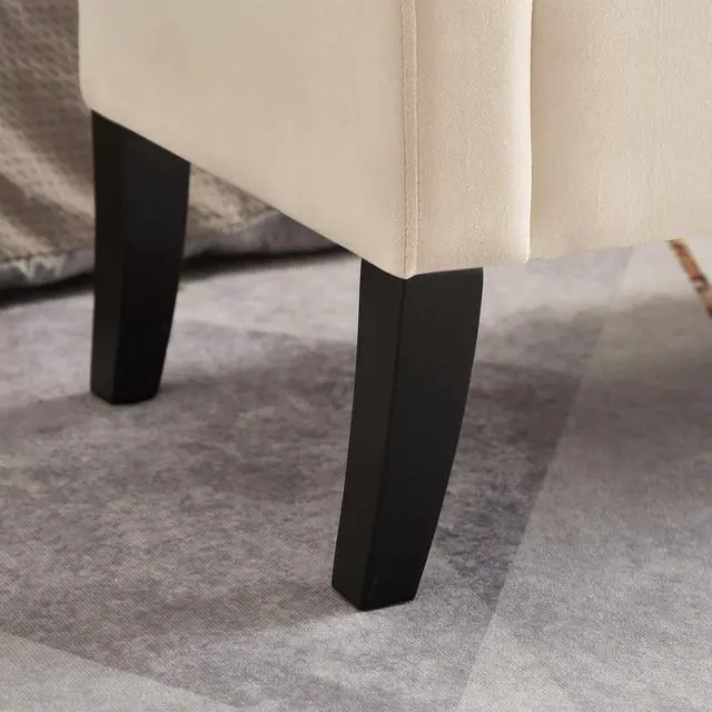 Alt view image 4 of 7 - 51.5" Bed Bench with Storage Beige Velvet