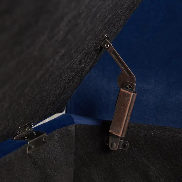 Alt view image 5 of 7 - 51.5" Bed Bench with Storage Navy Blue Velvet