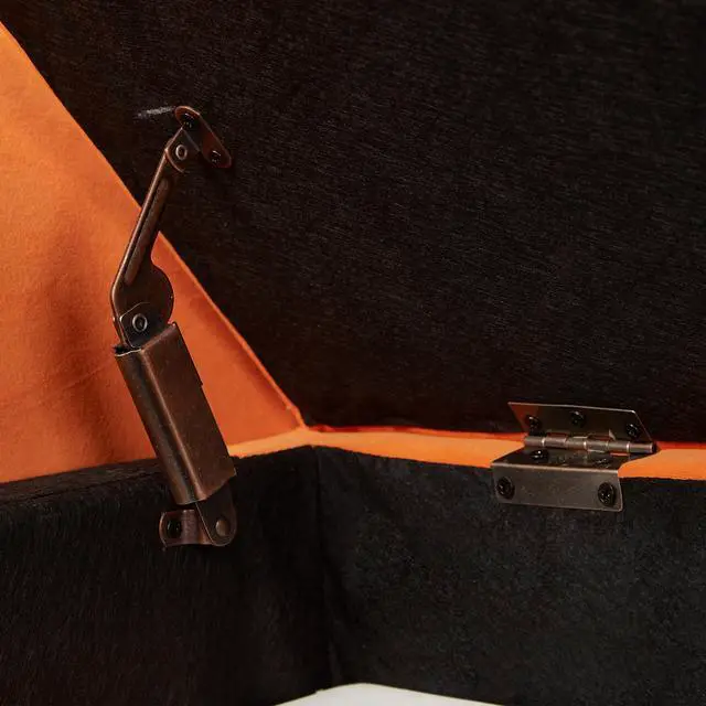 Alt view image 4 of 7 - 51.5" Bed Bench with Storage Orange Velvet