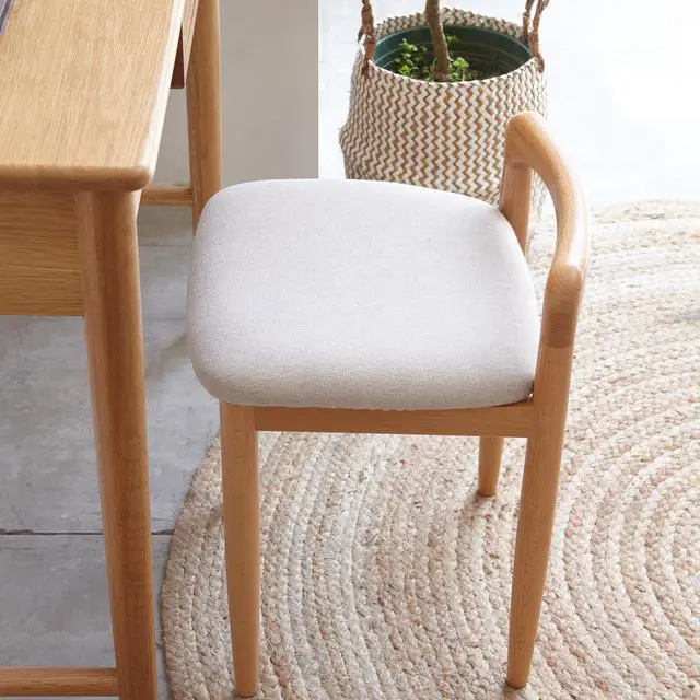 Alt view image 3 of 7 - Natural Beech Wood Make-up Stool Bed Bench for Dining Room, Bedroom