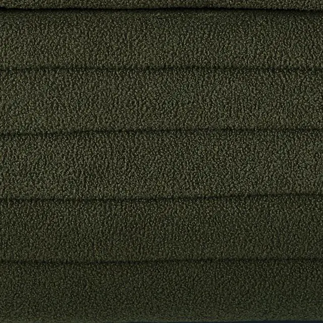 Alt view image 7 of 7 - Modern Oval Storage Ottoman Bench, Upholstered Boucle Teddy Fabric End of Bed Bench with Storage, End of Bed Stool with Safety Hinge for Bedroom, Living Room, Entryway, Dark Green