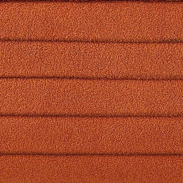 Alt view image 7 of 7 - Modern Oval Storage Ottoman Bench, Upholstered Boucle Teddy Fabric End of Bed Bench with Storage, End of Bed Stool with Safety Hinge for Bedroom, Living Room, Entryway, Orange