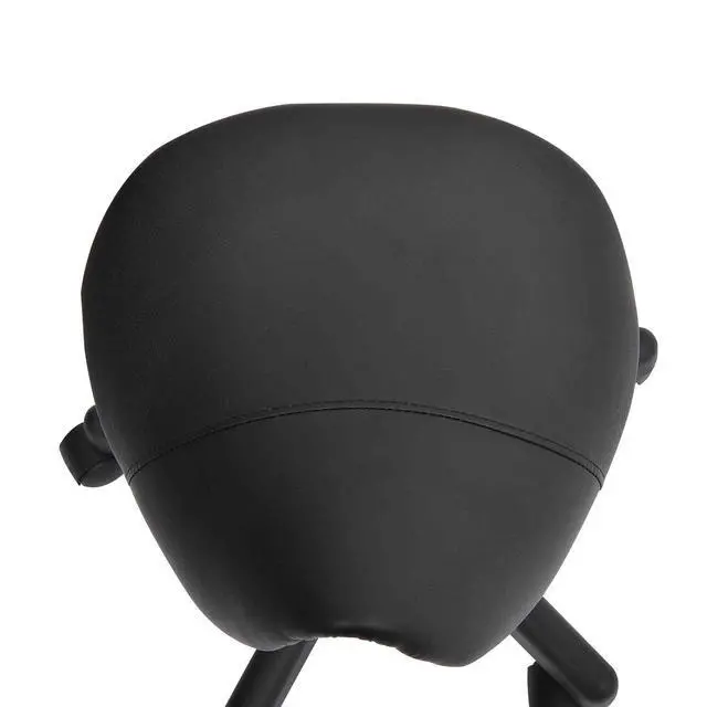 Alt view image 5 of 7 - Rolling Saddle Stool, Swivel Salon Chair, Ergonomic Faux Leather Stool, Adjustable Height with Wheels for Spa, Salon, Massage, Office, Black