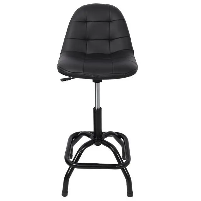 Alt view image 2 of 7 - 360° Swivel Adjustable Height Bar Stool with High Back Support, Modern Counter Stool for Bar, Shop, Kitchen