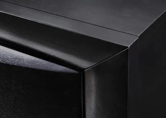 Alt view image 4 of 6 - 1Pc Contemporary 5 Drawer Chest Black Finish Solid Wood Wooden Bedroom Furniture