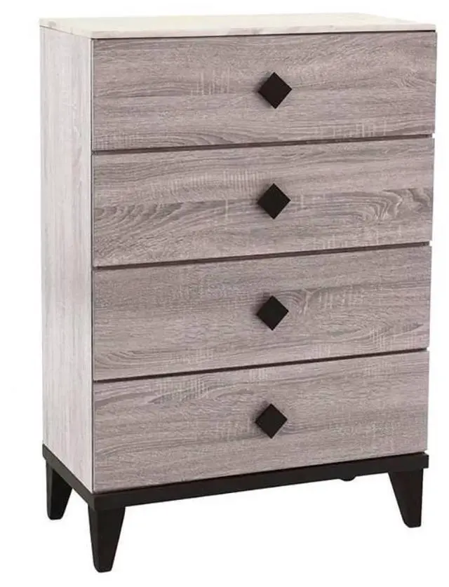 Main image of Modern Design Bedroom Furniture 1Pc Cream 4 Drawers Beautiful Chest With Faux Marble Top