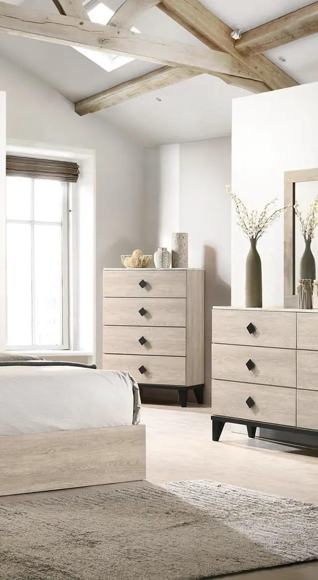 Alt view image 4 of 7 - Modern Design Bedroom Furniture 1Pc Cream 4 Drawers Beautiful Chest With Faux Marble Top
