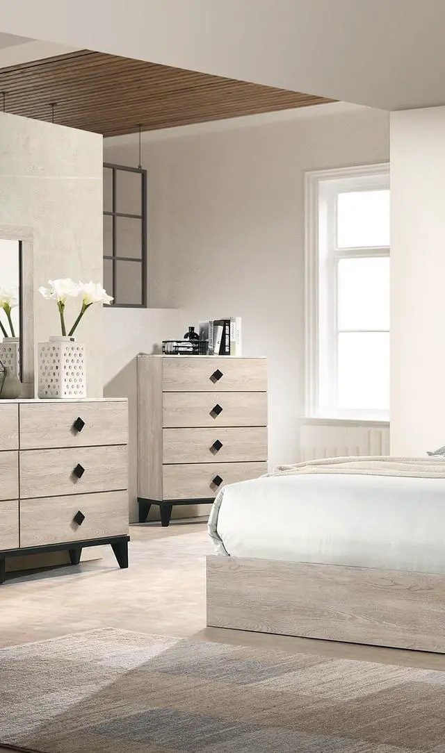 Alt view image 6 of 7 - Modern Design Bedroom Furniture 1Pc Cream 4 Drawers Beautiful Chest With Faux Marble Top