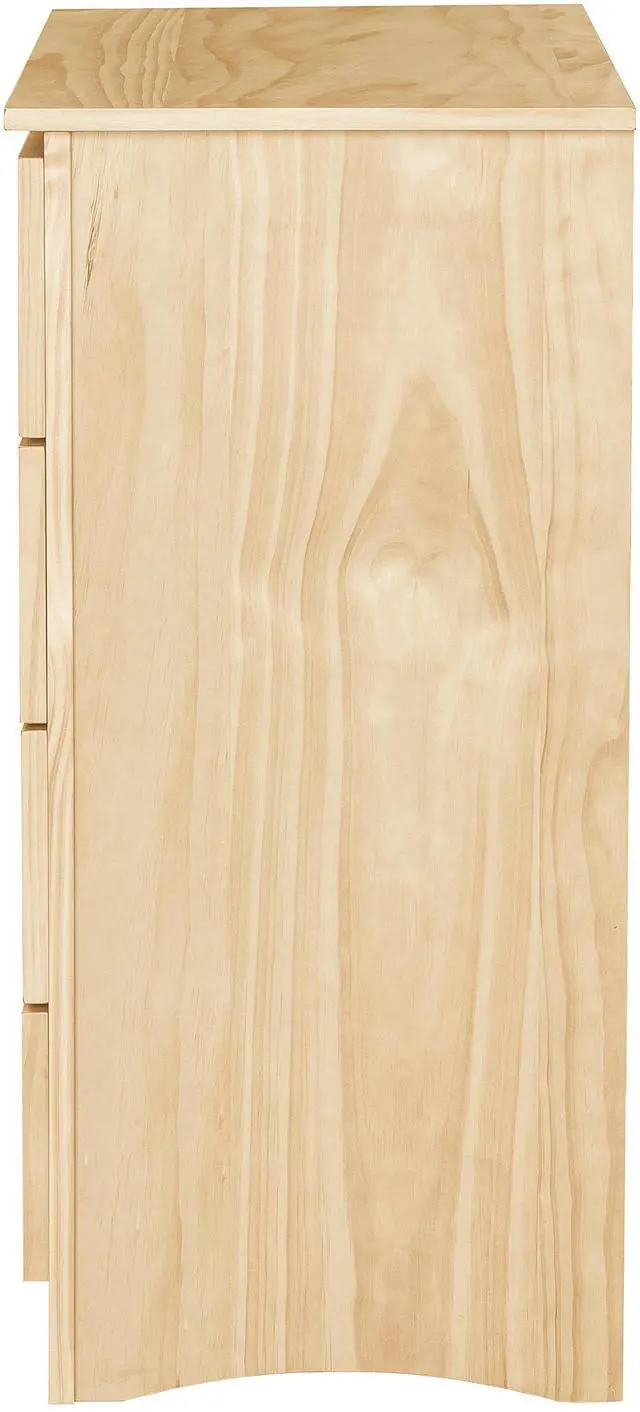 Alt view image 6 of 7 - 4-Drawer Storage Chest Natural Pine Finish Wooden Bedroom Furniture 1Pc Vertical Dresser