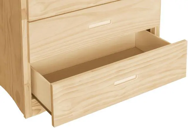 Alt view image 5 of 7 - 4-Drawer Storage Chest Natural Pine Finish Wooden Bedroom Furniture 1Pc Vertical Dresser