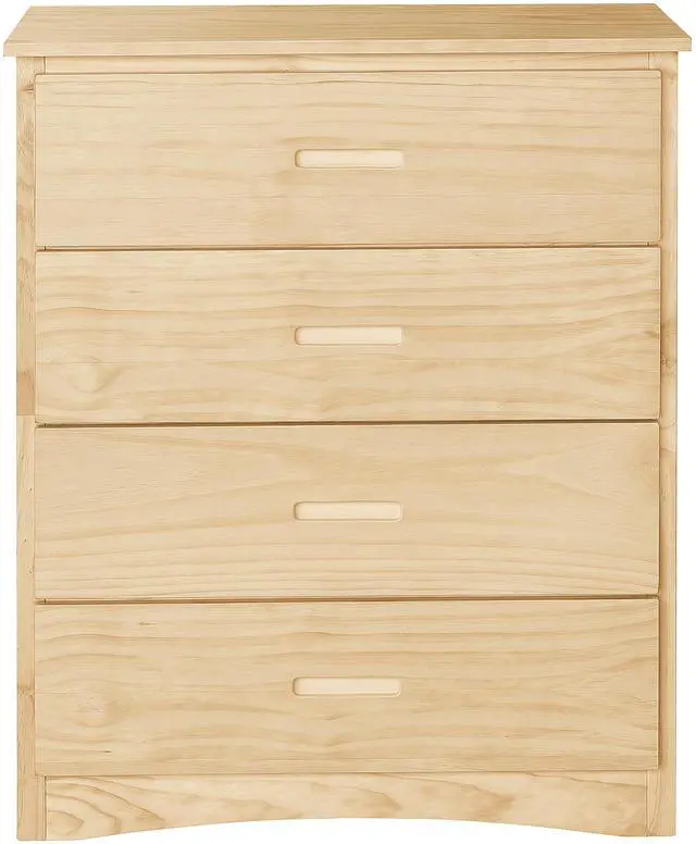 Alt view image 2 of 7 - 4-Drawer Storage Chest Natural Pine Finish Wooden Bedroom Furniture 1Pc Vertical Dresser