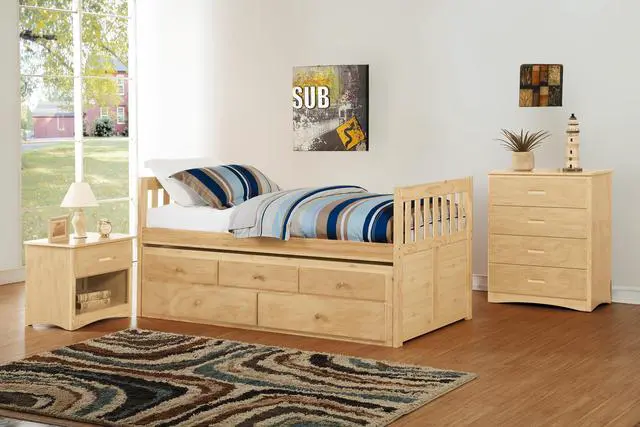 Alt view image 7 of 7 - 4-Drawer Storage Chest Natural Pine Finish Wooden Bedroom Furniture 1Pc Vertical Dresser