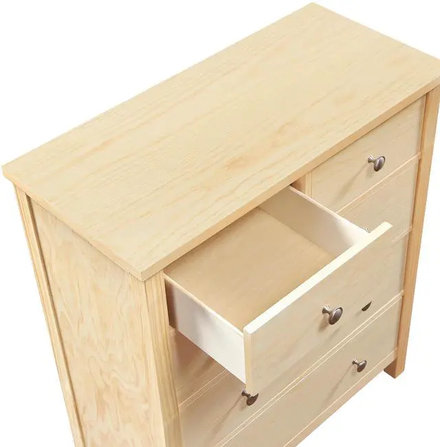 Alt view image 5 of 7 - 5-Drawers Chest Bedroom Furniture Natural Pine Finish Wooden 1Pc Vertical Storage Unit