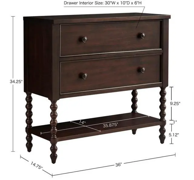 Alt view image 3 of 6 - 2 Drawer Accent Chest Morocco Brown