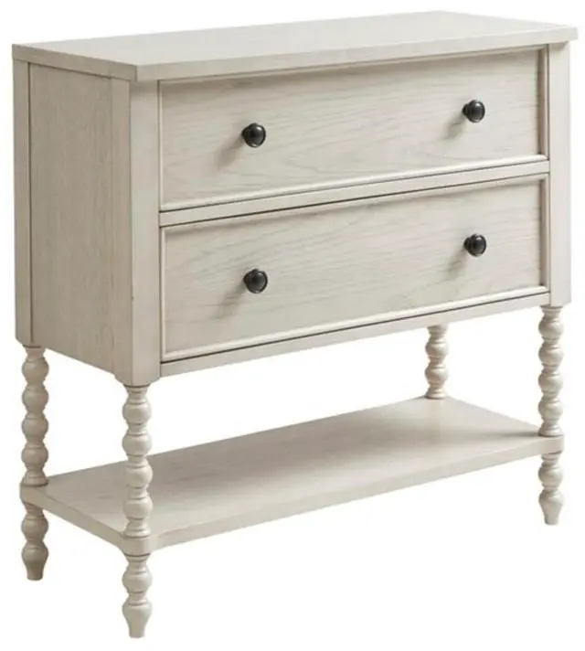 Main image of 2 Drawer Accent Chest Antique Cream