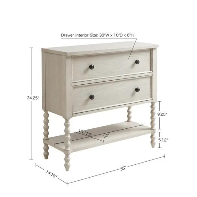 Alt view image 3 of 7 - 2 Drawer Accent Chest Antique Cream