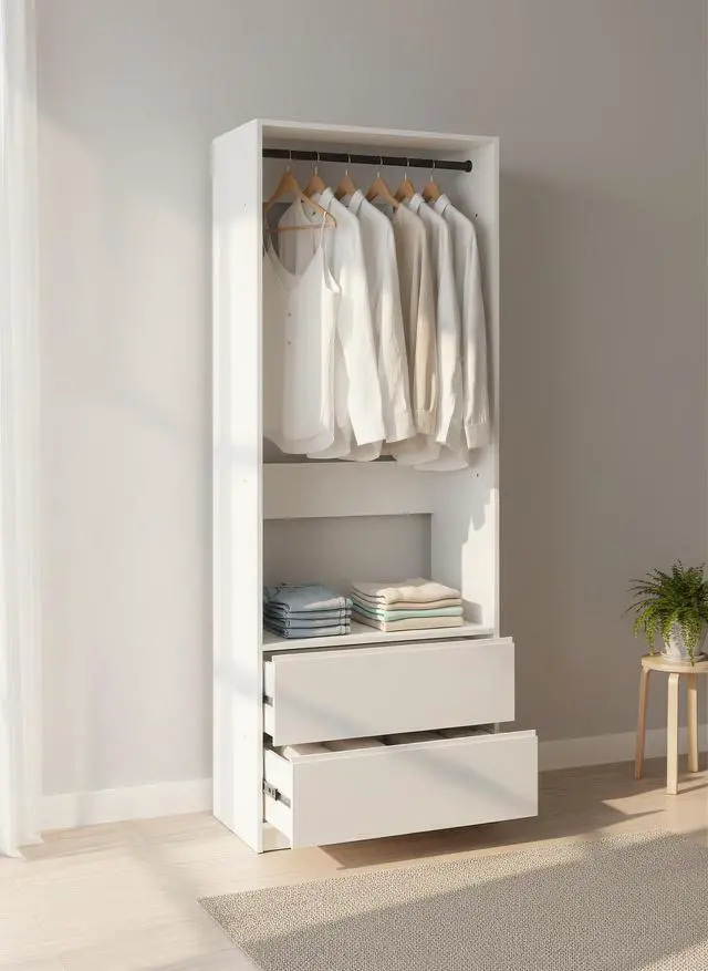 Alt view image 4 of 7 - Prosper 32" White Wood Walk-in Closet with Two Drawers