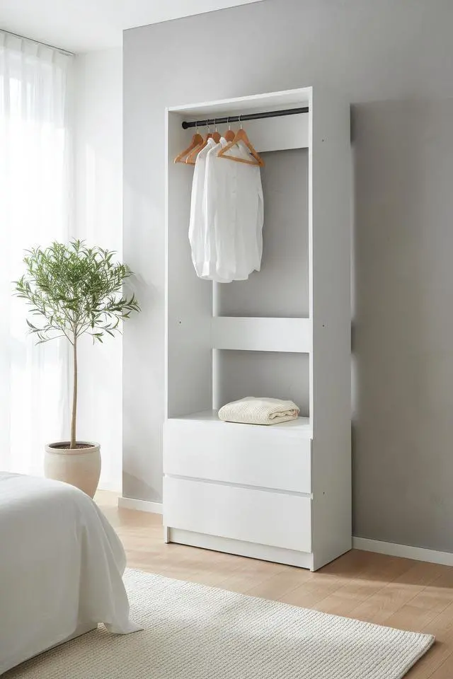 Alt view image 5 of 7 - Prosper 32" White Wood Walk-in Closet with Two Drawers